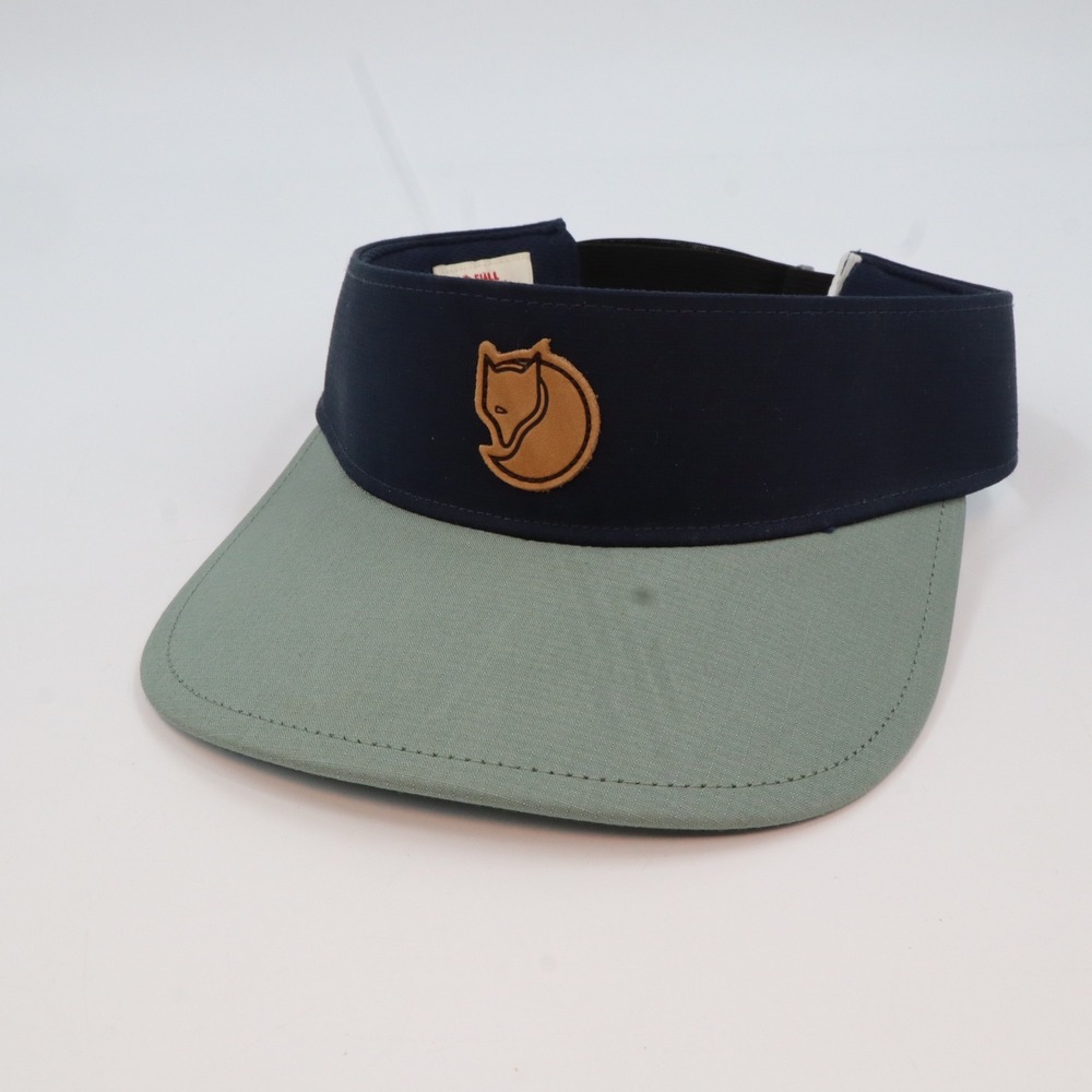Fjallraven G-1000 Leather Logo Abisko Visor Cap - Dark Navy / Patina Green